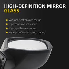 Right Passenger Side Door Mirror Compatible with 2023-2027 Honda CRV C-RV Turn Signal Light With Heated Blind Spot Detection Manual folding Power Glass Black 8pins