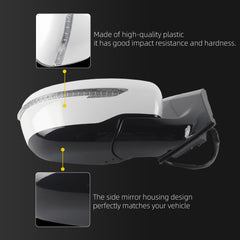 Passenger Mirror White Compatible with 15-24 Nissan Murano 9Pins | Heated Power Folding Power Glass With Turn Signal Light Right Side Rear View Mirror Replaces 96301-5AP4A 963015AP4A