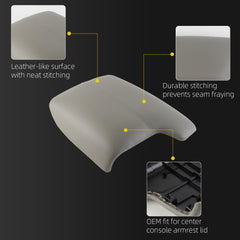 Center Console Armrest Lid Compatible with 2013-2017 Honda Accord Leather-Like Armrest Cover Replace# 83400-T2F-A0-20 (Gray)