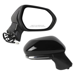 Right Passenger Side Door Mirror Compatible with 2018-2024 Toyota Camry Manual Folding Power Adjustable Glass Turn Signal Light Without Blind Spot Detection Painted TO1321367 (6pins)