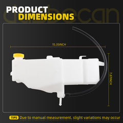 Dasbecan Engine Coolant Reservoir Tank with Cap And Hose Compatible with 2009-2012 Nissan 370Z 2007-2015 INFINITI G25 G35 G37 Q40 Q60 Replaces 21710-JK000 21710JK000 Overflow Expansion Tank
