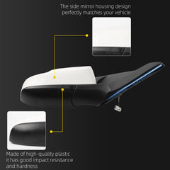 Passenger Side Mirror White Compatible with Toyota Camry 2015 2016 2017 Heated Manual Folding Power Glass Right Door Mirror Replaces#TO1321363(5PINS)