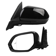 Left Driver Side Mirror Compatible with 2018-2021 Volkswagen Atlas with Power Heated Glass, Manual Folding, Signal Light, Blind Spot Light, Black Mirror Cover Replace# VW1320177 (8Pins)