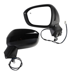 Driver Side Mirror Compatible with Nissan Rogue 2021-2023(5PINS) | Non-heated Manual Fold Power Glass Blind Spot Detection, Textured Black# NI1320332 963026RR0B 963746RR0A