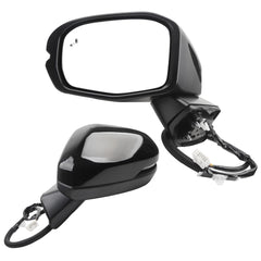 Left Driver Side Door Mirror Compatible with 2023-2027 Honda CRV C-RV with Heated Turn Signal Light Blind Spot Detection Manual folding Power Glass Black 8pins
