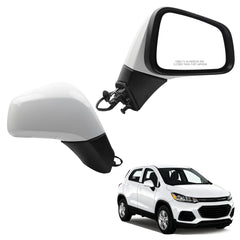 Right Passenger Side Mirror Compatible with 2017-2022 Chevy Trax with Power Heated Glass, Manual Folding, White Mirror Cover Replace# GM1321579 42654477 (5Pins)