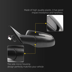 Driver Side Mirror Compatible with 2012-2014 toyota camry Non-Heated Manual Fold Left Side View Door Mirror Assembly Black Replaces#TO1320275, 8790906400, 8790906401 3Pins