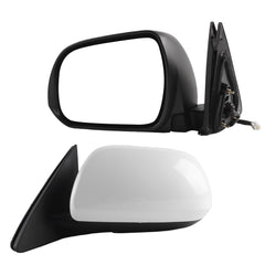 Left Driver Side Mirror Compatible with Toyota Highlander 2008-2013 Power Glass Manual Folding Non-Heated Replaces 8794048291 TO1320245 White 3Pins