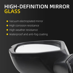 Left Driver Side Door Mirror Compatible with 2023-2027 Honda CRV C-RV with Heated Turn Signal Light Blind Spot Detection Manual folding Power Glass Black 8pins