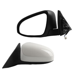 Driver Side Mirror Compatible with 2012-2014 toyota camry Non-Heated Left Side View Door Mirror Assembly White Replaces# TO1320275 8790906400 8790906401 3Pins