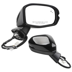 Right Passenger Side Door Mirror Compatible with 2023-2027 Honda CRV C-RV Turn Signal Light With Heated Blind Spot Detection Manual folding Power Glass Black 8pins