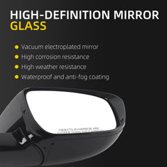 Passenger Mirror White Compatible with 15-24 Nissan Murano 9Pins | Heated Power Folding Power Glass With Turn Signal Light Right Side Rear View Mirror Replaces 96301-5AP4A 963015AP4A