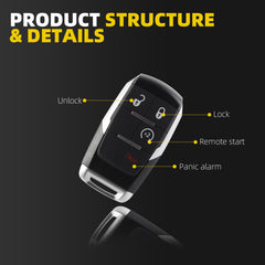 Remote Control Key Fob Replacement Compatible with 2019-2024 Dodge Ram 2500 3500 4500 5500 Keyless Entry GQ4-76T 68365327AB 68365327AC 433MHz (4 Buttons)