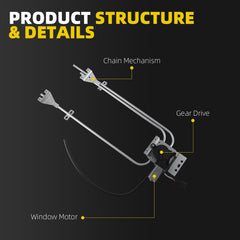 Dasbecan Power Window Regulator with 2-Pin Motor Front Driver Side