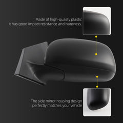 Left Driver Side Door Mirror Compatible with 2009-2012 Toyota RAV4 Non-Heated Power Glass Manual folding (3Pins-US Built)