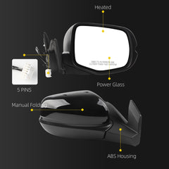 Side Rear View Mirror Compatible with 2016-2022 Honda Pilot Power Heated ABS Housing Door Rearview Mirror Passenger Right 76200TG7C01ZC 76200-TG7-C01ZC HO1321312(5pin)
