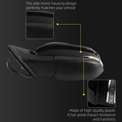 Left Driver Side Mirror Black Compatible with 2014-2019 Toyota Highlander Heated Manual Fold Power Glass w/Turn Signal Blind Spot Detection Replaces 87940-0E272 TO1320361 (7Pins)