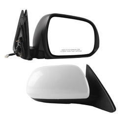 Right Passenger Side Mirror Compatible with Toyota Highlander 2008-2013 Power Glass Manual Folding Non-Heated Replaces 8791048341 TO1321245 White 3Pins