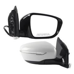 Passenger Mirror White Compatible with 15-24 Nissan Murano 9Pins | Heated Power Folding Power Glass With Turn Signal Light Right Side Rear View Mirror Replaces 96301-5AP4A 963015AP4A