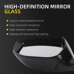 Driver Side Mirror Assembly Compatible with Nissan Sentra 2013-2019 | Heated | Manual Fold | Power Glass Black Left Mirror Replaces NI1320262(5Pins)