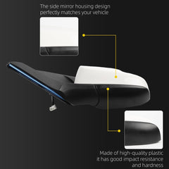 Driver Side Mirror White Compatible with Toyota Camry 2015 2016 2017 Heated Manual Folding Power Glass Left Door Mirror Replaces#TO1320363 (5PINS)