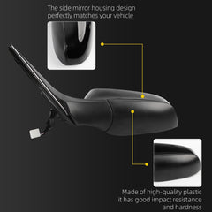 Driver Side Mirror Black Compatible with Toyota Camry 2015 2016 2017 Heated Manual Folding Power Glass Left Door Mirror Replaces#TO1320320 (5PINS)