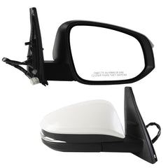 Right Passenger Side Mirror Compatible with Toyota 4Runner 2014-2023 Manual Folding Power Adjustable Glass Heated Turn Signal Puddle Light Replaces TO1321312 White 9Pins