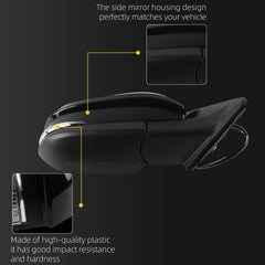 Right Passenger Side Mirror Black Compatible with 2014-2019 Toyota Highlander Heated Manual Fold Power Glass w/Turn Signal Blind Spot Detection# 87910-0E282 TO1321361 (7Pins)