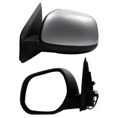 Left Driver Side Mirror Compatible with 11-22 Mitsubishi Outlander Sport, 10-11 Outlander with Power Heated Glass, Manual Folding, Silver Gray Color Replace# MI1320139 7632B434(5Pins)