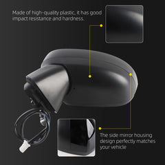 Driver Side Mirror Compatible with Nissan Rogue 2021-2023(5PINS) | Non-heated Manual Fold Power Glass Blind Spot Detection, Textured Black# NI1320332 963026RR0B 963746RR0A