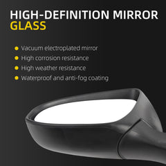 Driver Side Mirror Black Compatible with Toyota Camry 2015 2016 2017 Heated Manual Folding Power Glass Left Door Mirror Replaces#TO1320320 (5PINS)