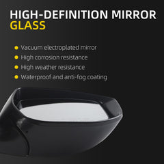Passenger Side Mirror Assembly Compatible with Nissan Sentra 2013-2019 | Non-Heated | Manual Fold | Power Glass Black Right Mirror Replaces NI1321238(3Pins)