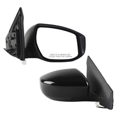 Passenger Side Mirror Assembly Compatible with Nissan Sentra 2013-2019 | Non-Heated | Manual Fold | Power Glass Black Right Mirror Replaces NI1321238(3Pins)