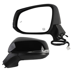 Left Driver Side Door Mirror Compatible with 2022-2024 Toyota Corolla Cross Heated Manual Folding Power Adjustable Glass Turn Signal Light Blind Spot Detection Painted TO1320431 (8pins)