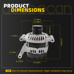 Alternator Compatible with Chevy Malibu 2016-2020 1.5L Chevrolet Cruze 2016-2019 1.4L L4 Turbo Replaces# 13506528 13515942 13534118 13513504
