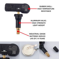 Dasbecan TPMS Sensor Auto-Learn Tire Pressure Monitoring System 433Mhz Compatible with 09-15 Jeep 09-13 Ram 09-17 Chrysler 10-20 Dodge 11-16 Fiat OE# 56029398AA 56029398AB 56029400AB