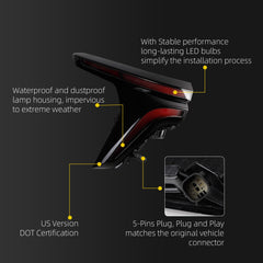 Driver Side Tail Light Assembly Compatible with 2024-2026 Chevy Traverse Rear Left Lamp Outer with LED Replaces# 26565982