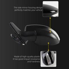Driver Side Mirror Assembly Compatible with Nissan Sentra 2013-2019 | Heated | Turn Signal Light | Manual Fold | Power Glass Black Left Mirror Replaces NI1320237(7Pins)