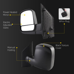 Dasbecan Side Mirror Compatible with 08-17 Chevy Express Black 6pins
