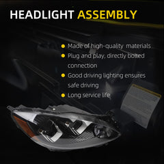 Halogen Headlight Compatible With Ford Escape 2020-2022 Right Passenger Side Replace# LJ6Z-13008-C FO2503363
