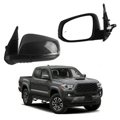 Driver Side Mirror Compatible with 2016-2023 Toyota Tacoma Grey Left Door Mirror w/Power Heated Glass/Blind Spot Light/Turn Signal Feature Replace# 8794004250 (8pins)