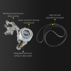 90K-38411 Drive Belt Tensioner Kit Compatible with Toyota 4Runner 4.0L 2004-2009, Tundra 4.0L 2005-2010, Tacoma 4.0L 2005-2015, F Cruiser 4.0L 2007-2009 Replaces# 36173 36174 7PK2120
