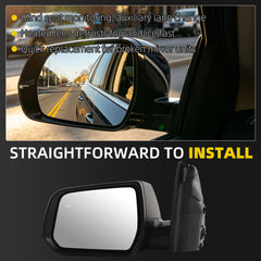 Side Rear View Mirror Compatible With 2017 2018 2019 GMC Acadia SL/SLE Power Glass Bind Spot Heated Door Mirrors ViewMirror Left Driver Side Replace# GM1320615 84293664 84293664-PFM(7 Pins)