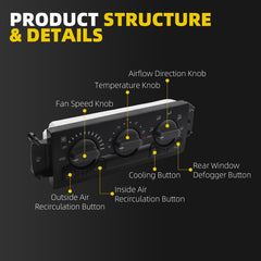 599-215 HVAC Climate Control Module Switch Panel W/A/C AUTO Compatible with 2000-2002 Chevy Silverado Avalanche Suburban Tahoe GMC Sierra Yukon Replaces# 12208020 15060162 15126603 15748167