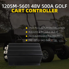 36V/48V 500A Series Motor Speed Controller 0-5KΩ Potentiometer Throttle Compatible with EZGO TXT, Club Car DS, Yamaha G-Series Replaces 1205M-5601
