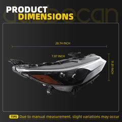Right Halogen Headlight Assembly Compatible With Nissan Sentra For 2024-2025 Nissan Sentra S SV Models Halogen Headlamp Black Housing Replace# NI2503302 26010-6LY0A 260106LY0A