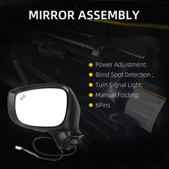 Driver Side Mirror Assembly Compatible With CX-5 CX5 2017-2022 Replaces# MA1320198 191275664759, KB7W69182