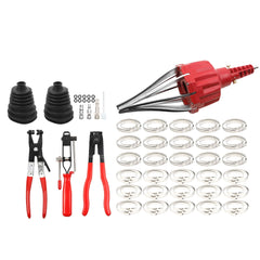 Pneumatic CV Joint Boot Installation Tool Kit, Universal CV Boot Expander Spreader, Includes CV Boots, Clamp Pliers & Clamp Assortment (Red)