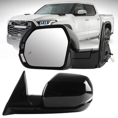 Side Mirror For 2022-2026 Toyota Tundra Left Driver Side 7 Pin | Power Glass Blind Spot Heated Door Mirrors ViewMirror Assembly Replace# 879400C661