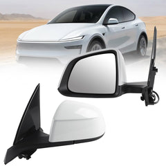 Side Mirror For 2025 2026 Tesla Model Y Juniper White Left 13Pin OE#213096900A,2130969-00-A Mirror Memory Power Folding Power Glass RearView Mirror Left Driver Side Door Mirror